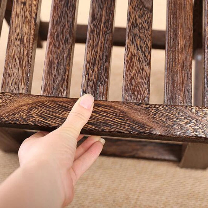 Japanese Antique Wooden Stool Bench Paulownia Wood Asian Traditional Furniture Living Room Portable Small Wood Low Stool Design