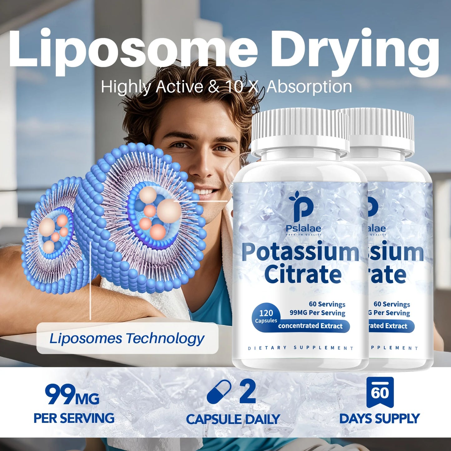 Potassium Citrate Capsules - Maintains Electrolyte Balance And Supports Muscle, Bone, And Heart Health - 120 Capsules