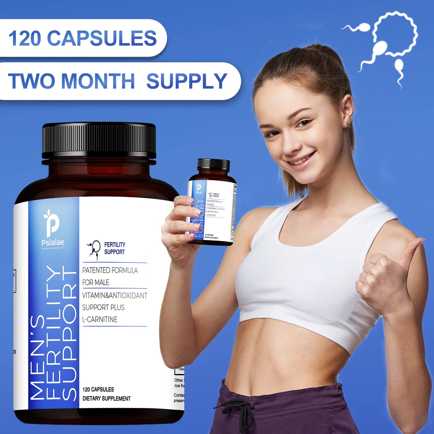Men's Fertility Support - Supports Male Reproductive Health, Enhances Strength, Performance, Energy and Endurance - 120 Capsules
