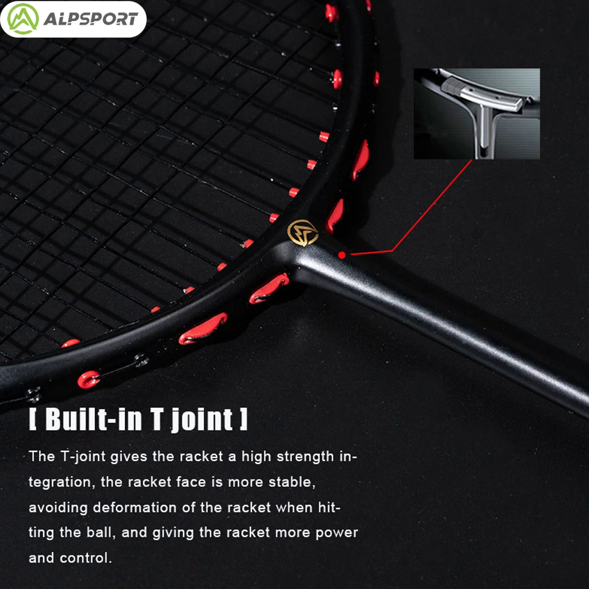 Alpsport MH-V5 5U 75g Wave Legal Original Max 38lbs 100%Full Carbon Fiber Torsion Frame Badminton Racket Novice Professional