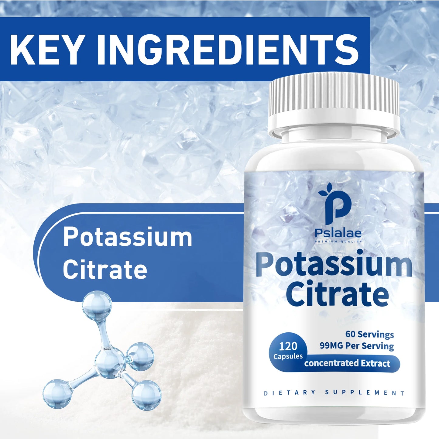 Potassium Citrate Capsules - Maintains Electrolyte Balance And Supports Muscle, Bone, And Heart Health - 120 Capsules