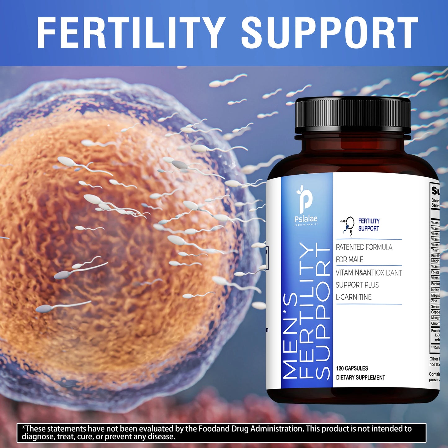 Men's Fertility Support - Supports Male Reproductive Health, Enhances Strength, Performance, Energy and Endurance - 120 Capsules