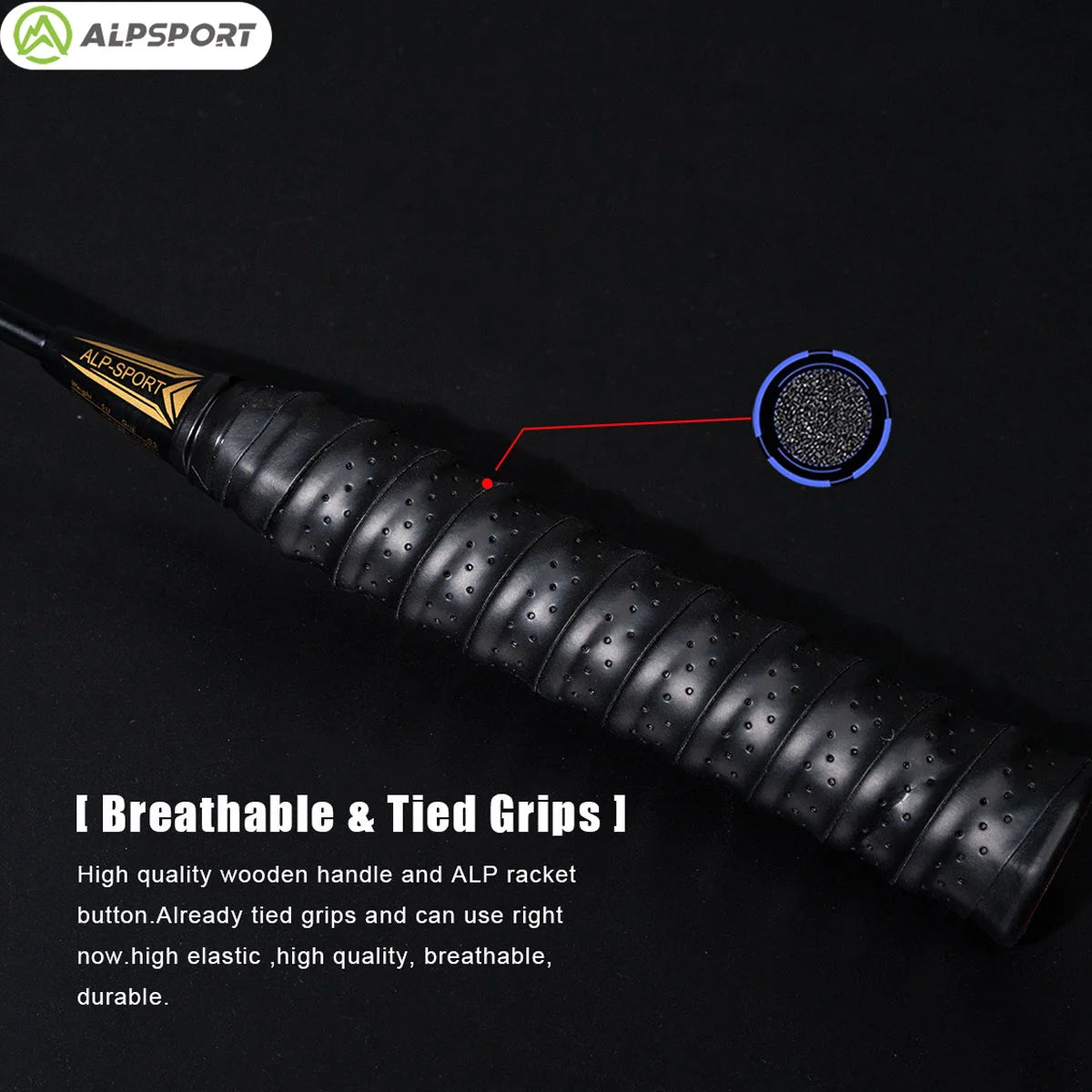 Alpsport MH-V5 5U 75g Wave Legal Original Max 38lbs 100%Full Carbon Fiber Torsion Frame Badminton Racket Novice Professional