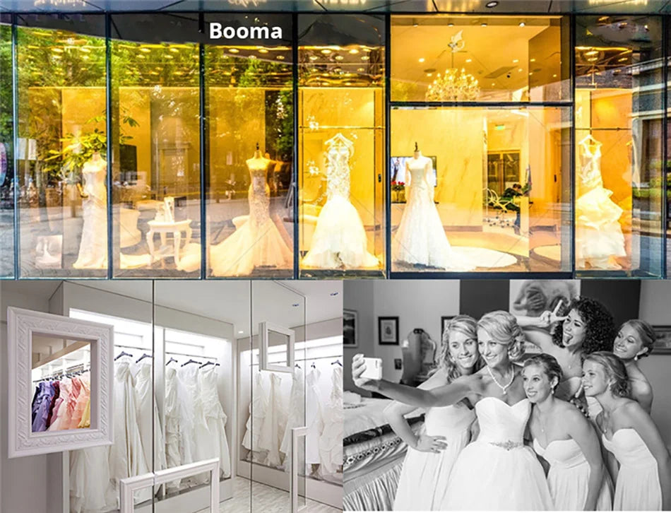 Booma Simple Sleeveless Wedding Dresses Side Split Satin Floor-Length Strapless Brides Gown Custom Made 2025