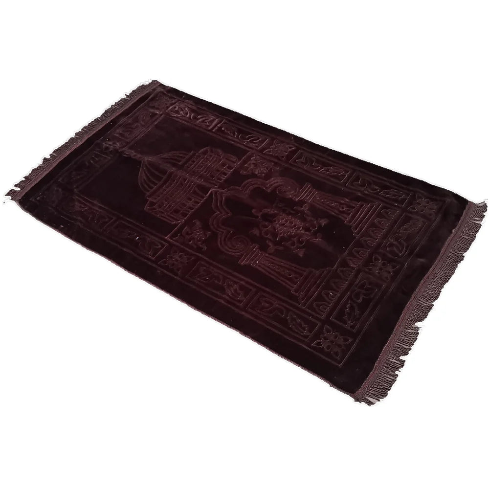 Prayer Rug Sajjadah Embroidery Islamic Muslim Tassel Tapestry Decoration Janamaz Eid Gift Super Soft Thin Prayer Mat 110x65cm