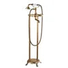 Antique Gold Bathroom Bathtub Faucet Mixer Shower OEM Brass Floor Freestanding Bath Tap