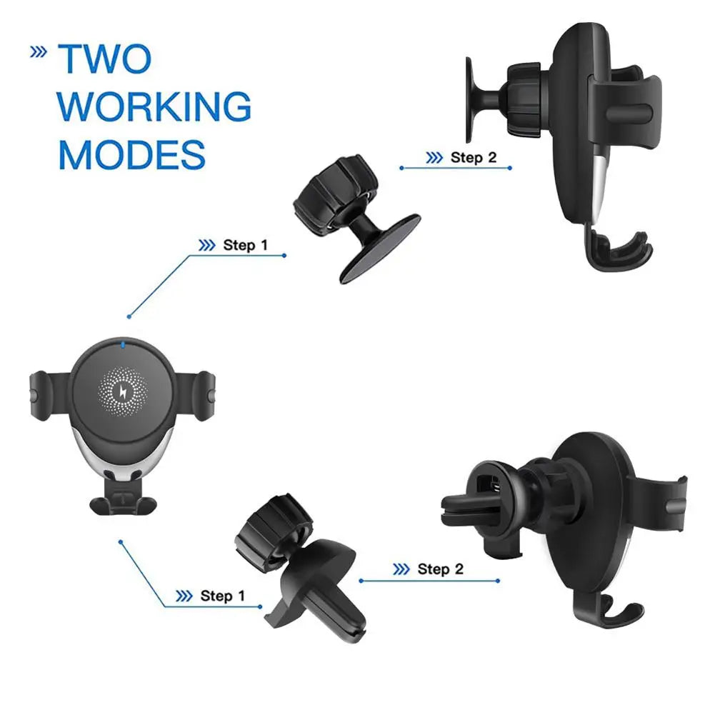Car Mount Wireless Charger Mount 15W 10W Auto Gravity Car Mount Wireless Charger Qi Fast Charging Phone Holder For Phone