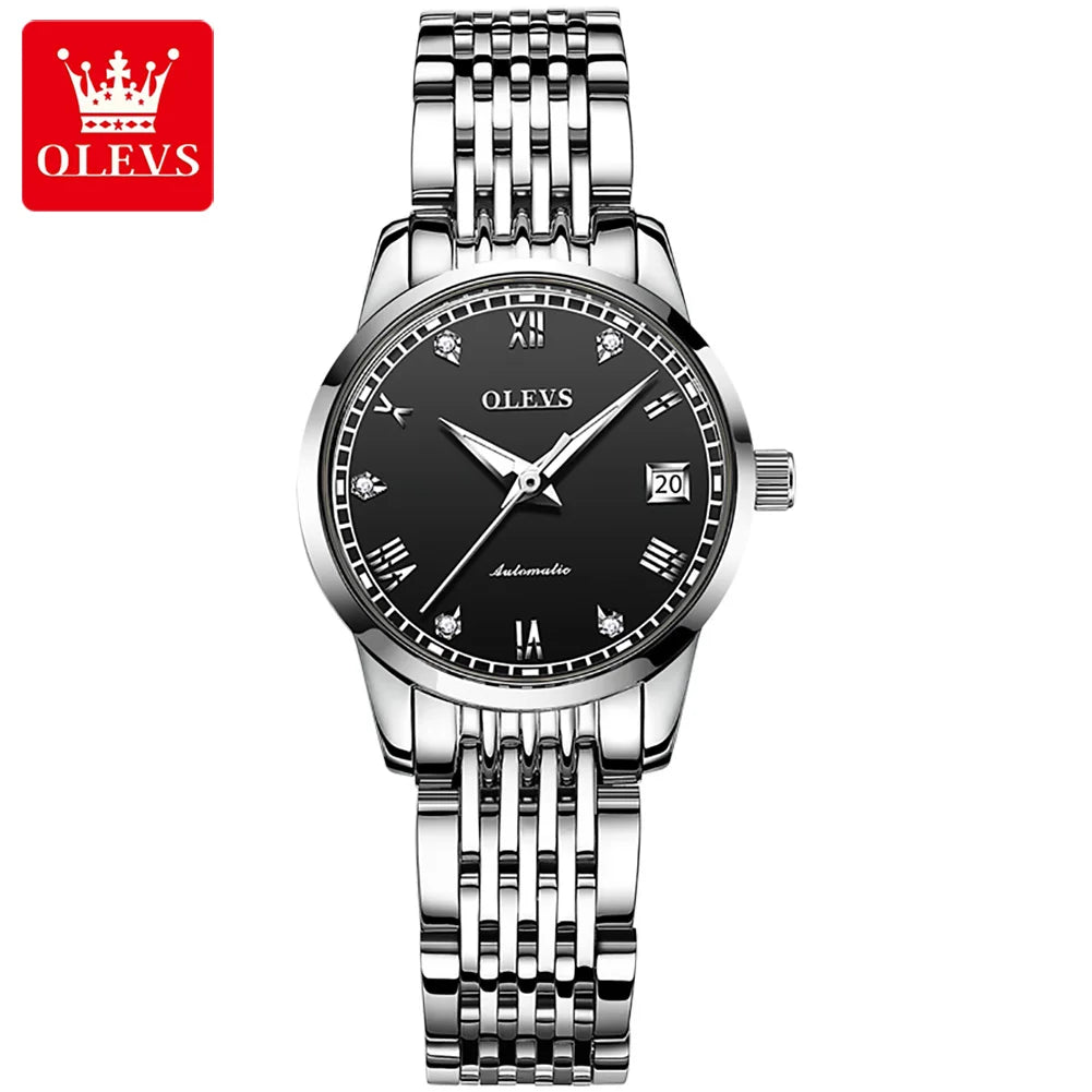 OLEVS6602 Oem Custom Mechanical WristWatch for Lover Water Resistant Feature Date Waterproof Classics Lady Woman Watch