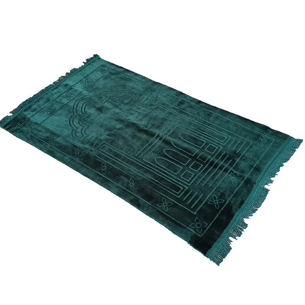 Prayer Rug Sajjadah Embroidery Islamic Muslim Tassel Tapestry Decoration Janamaz Eid Gift Super Soft Thin Prayer Mat 110x65cm
