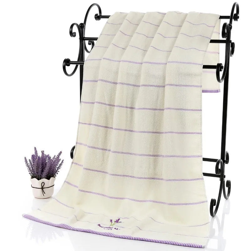 Luxury White Lavender Fabric Bath Towels for Adults and Children, Face Towel for Bathroom, Purple, Christmas Gift, 1Pc