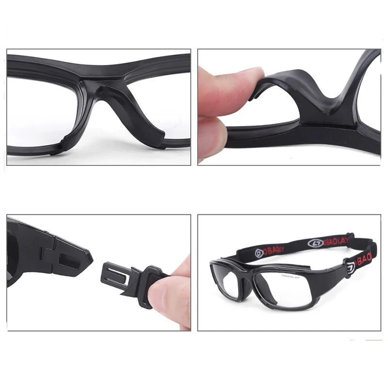 Sport Glasses Basketball Goggles Soccer Football Eye Glasses Anti-collision Protector Eyewear for Cycling Running Myopia Frame