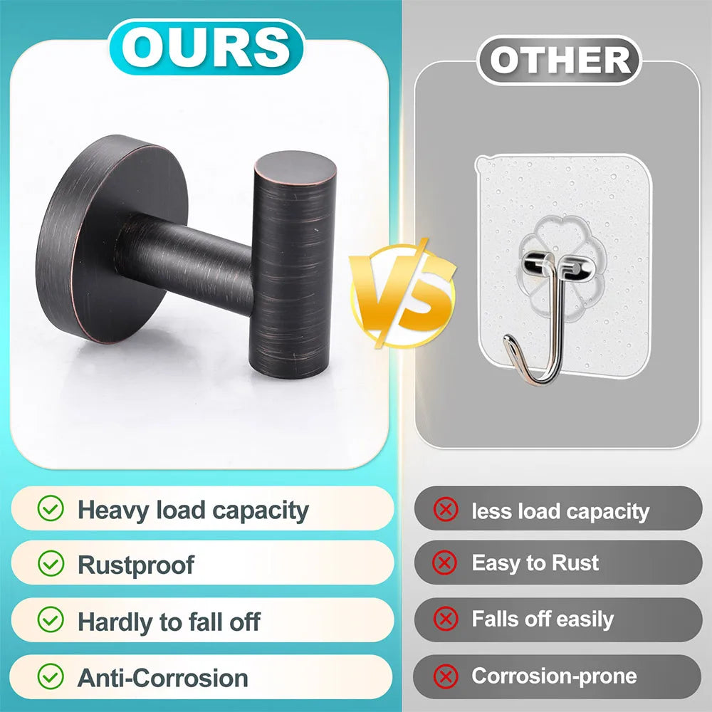 Towel Hooks Bathroom Coat Robe Hook Stainless Steel Heavy Duty Door Robe Hanger Towel Robe Clothes For Cabinet Wall Hook