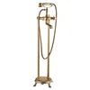 Antique Gold Bathroom Bathtub Faucet Mixer Shower OEM Brass Floor Freestanding Bath Tap