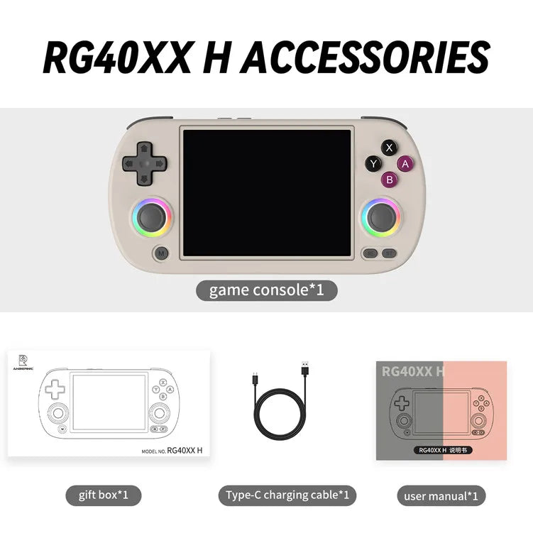 ANBERNIC RG40XX H 64 Bit Linux Retro Handheld Game Console 4.0'' IPS Screen Supports 5G WiFi BT HD-TV Output RG40XXH for PSP PS1