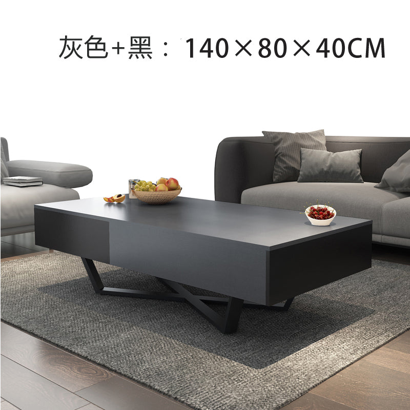 Scandinavian Square Black Gray Large and Small Apartment Type Storage Tea Table