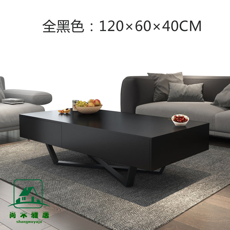 Scandinavian Square Black Gray Large and Small Apartment Type Storage Tea Table