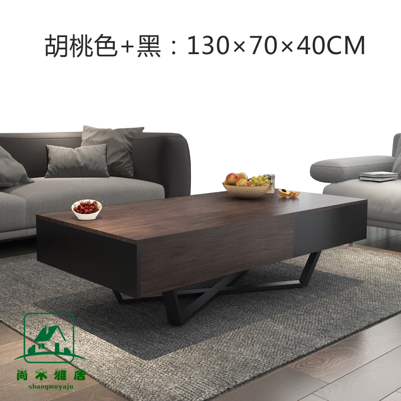 Scandinavian Square Black Gray Large and Small Apartment Type Storage Tea Table