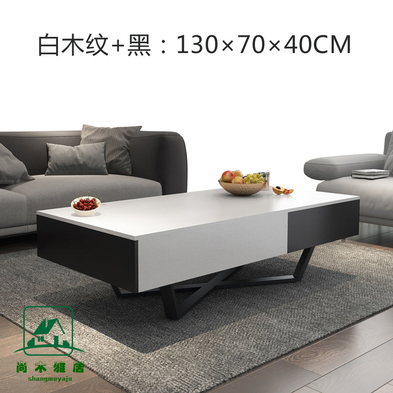 Scandinavian Square Black Gray Large and Small Apartment Type Storage Tea Table