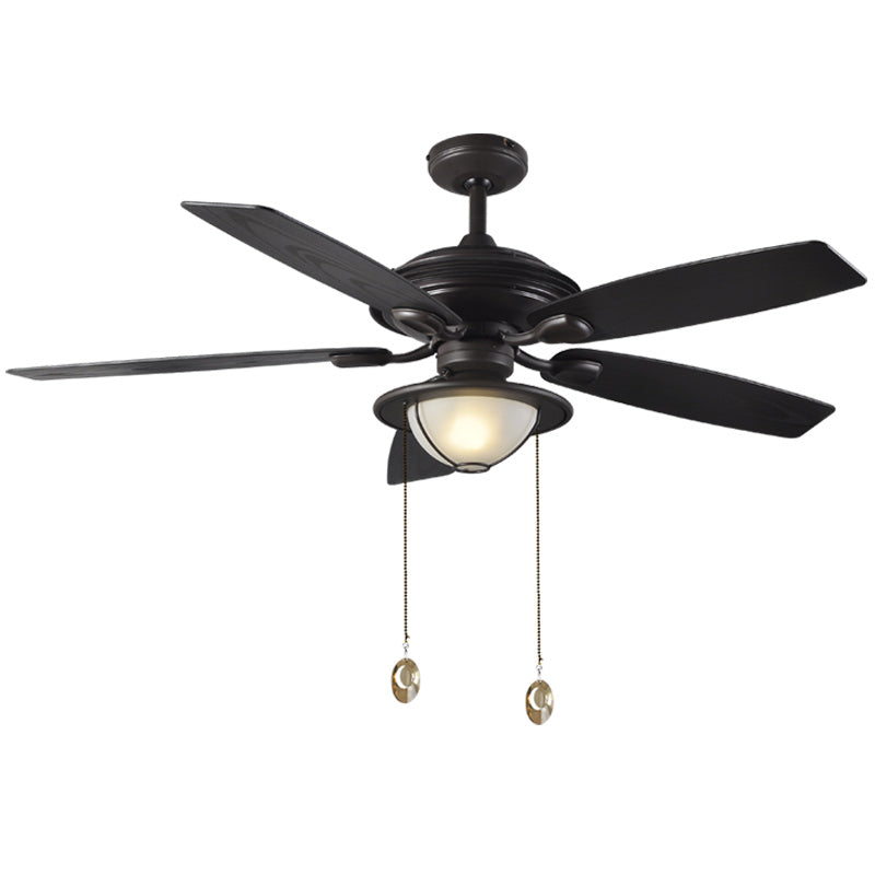 Outdoor Rainproof Ceiling Fan Lights Balcony Garden House Pavilion Waterproof and Sun Protection American Ceiling Fan, with Light Mute Fan Lamp