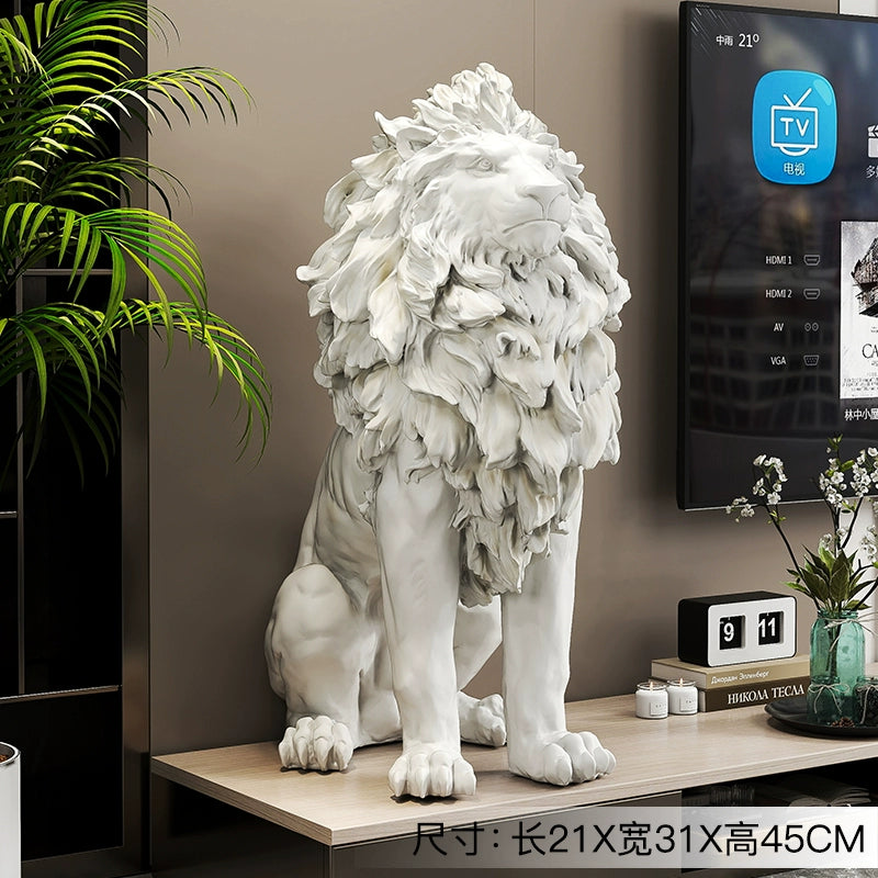 Accessible Luxury Large Office next to Lion Floor Ornaments