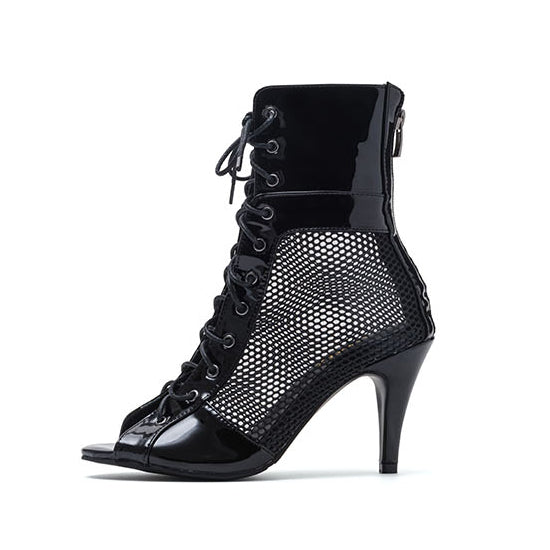 Mesh Breathable Apricot Sandal Boots Dancing Jazz Dance Special High Heels Heels Dance Shoe Peep Toe Shoes Sandals Women's Summer