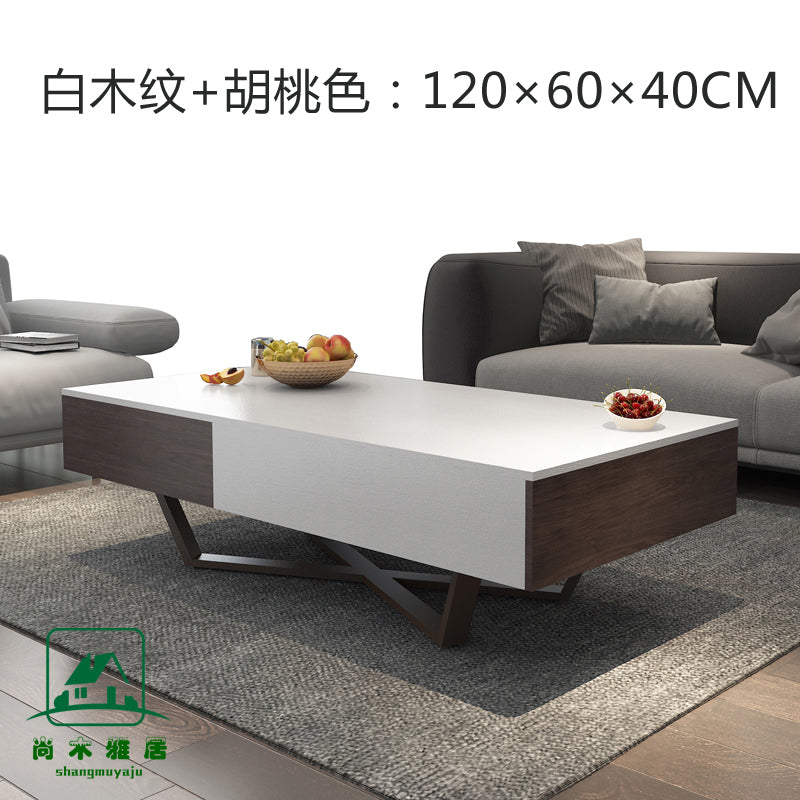 Scandinavian Square Black Gray Large and Small Apartment Type Storage Tea Table