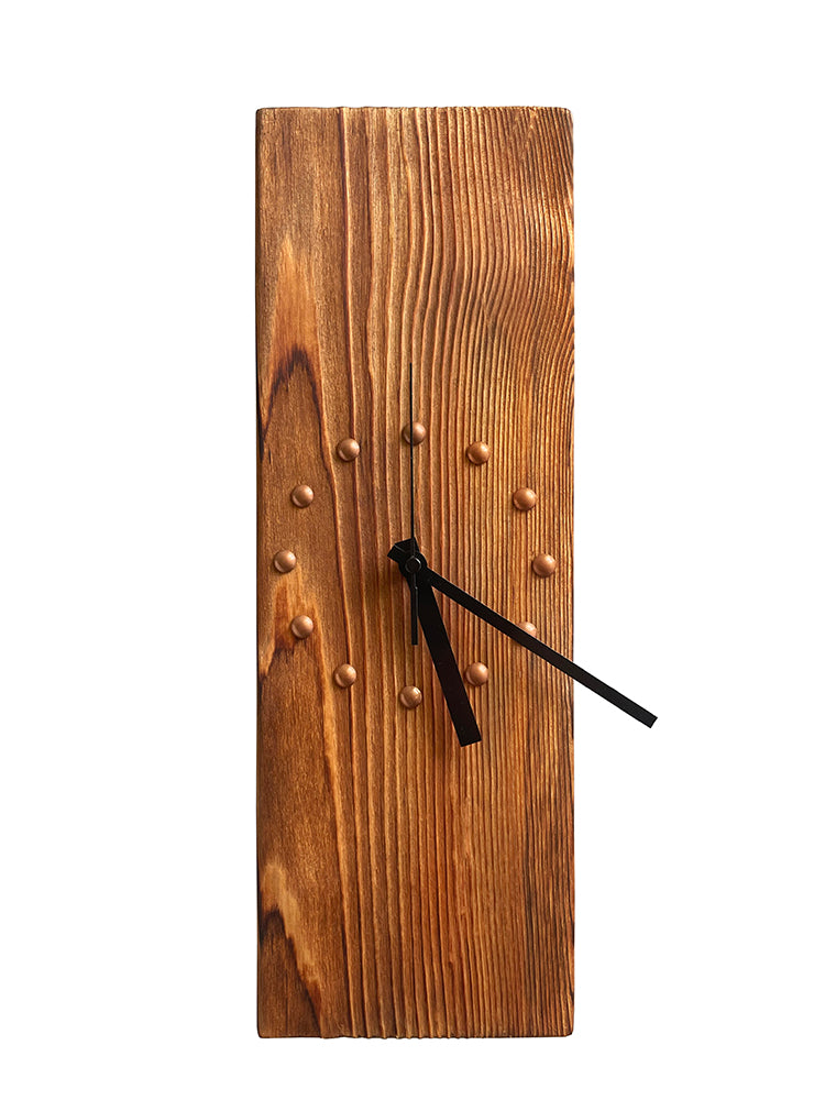 Retro Solid Wood Rectangular Wall Clock American Style Nostalgic Decorative Clock Minimalist Art Mute Clock Living Room Punch-Free