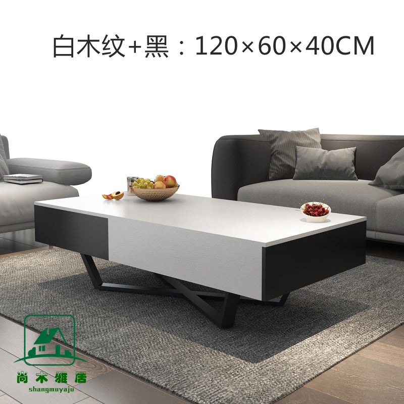 Scandinavian Square Black Gray Large and Small Apartment Type Storage Tea Table