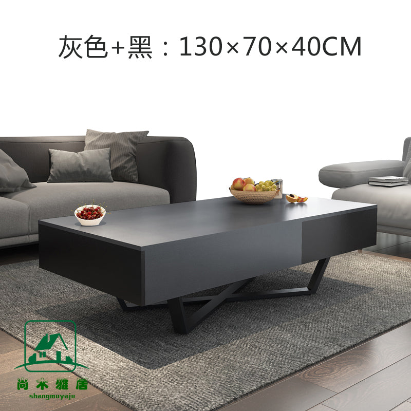 Scandinavian Square Black Gray Large and Small Apartment Type Storage Tea Table