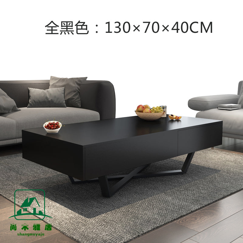 Scandinavian Square Black Gray Large and Small Apartment Type Storage Tea Table
