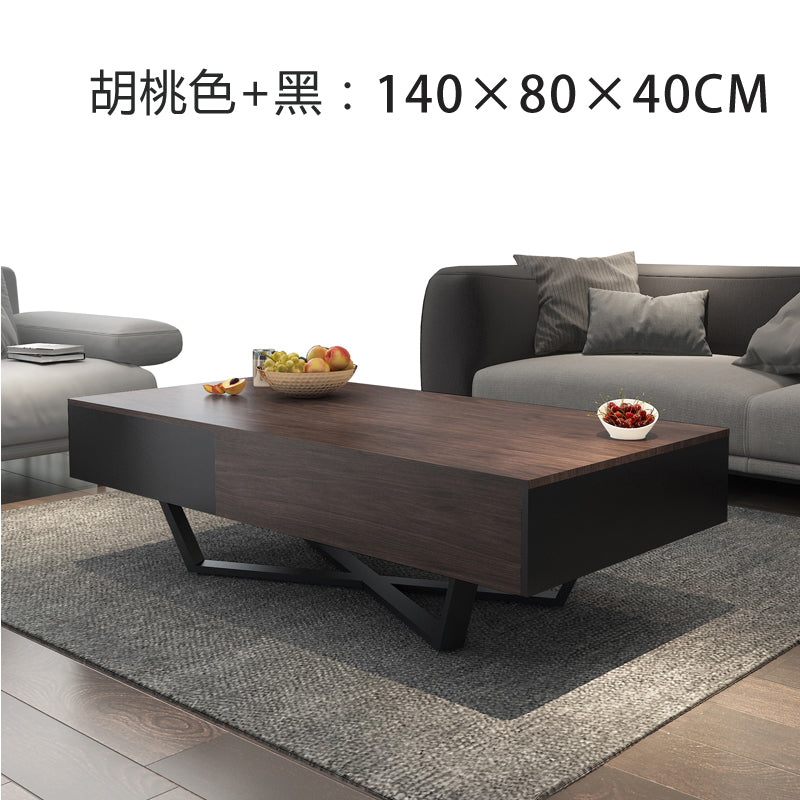 Scandinavian Square Black Gray Large and Small Apartment Type Storage Tea Table