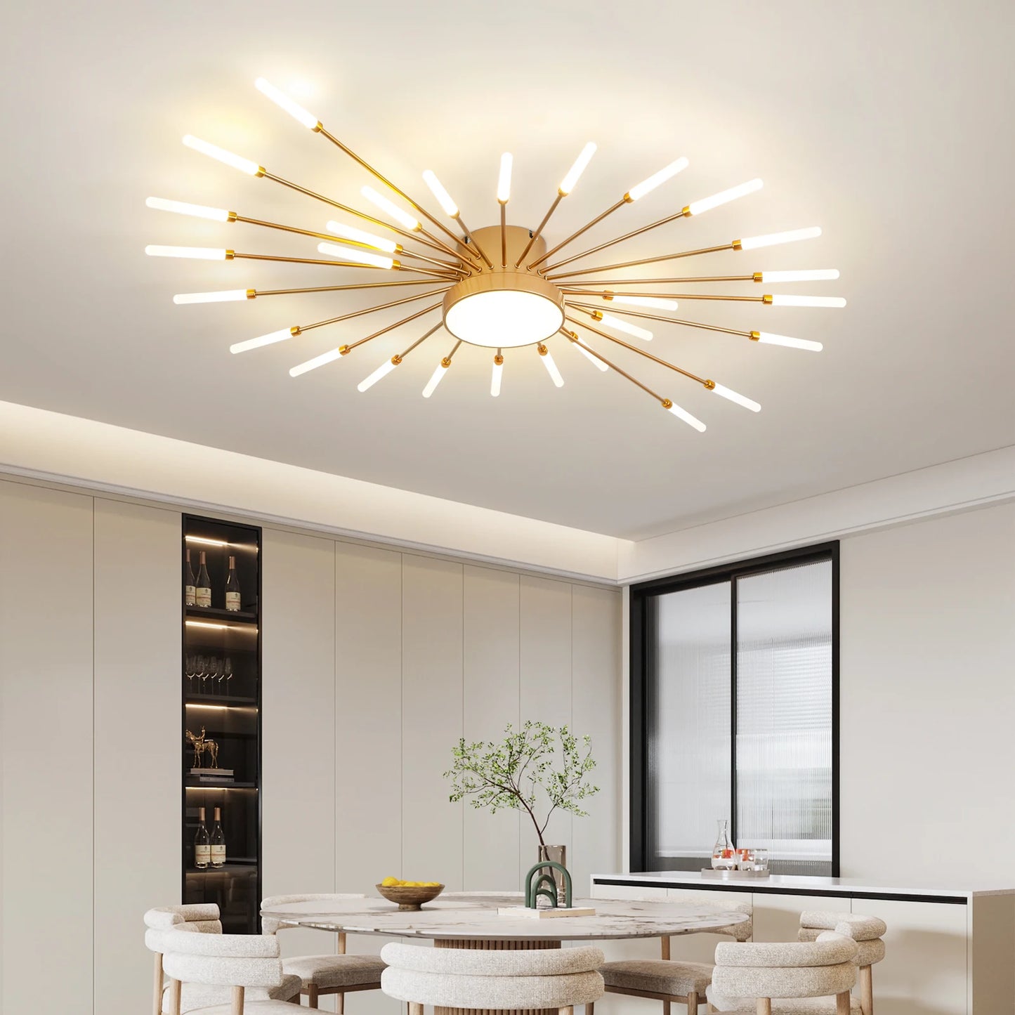 Modern LED Ceiling Light for Living Room Lamp Bedroom Ceiling Chandeliers AC 90-260V Gold Black Home Decoration Light Fixture