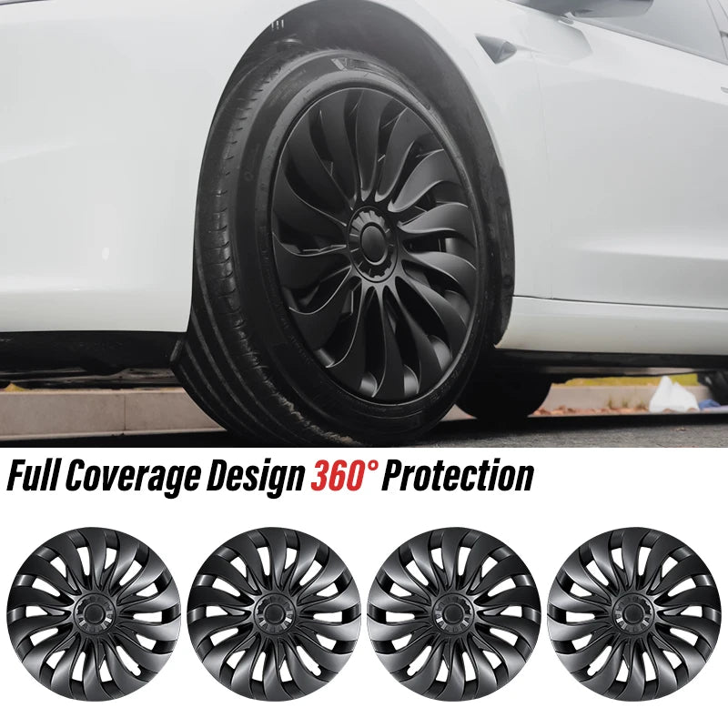 4PCS Wheel Cover Design For Tesla Model 3 Highland 2023-2025 18 Inch Right&Left Hubcaps Storm Style Wheel Cover Accessories