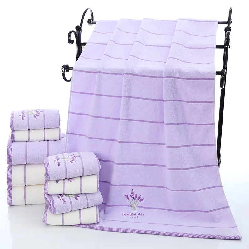 Luxury White Lavender Fabric Bath Towels for Adults and Children, Face Towel for Bathroom, Purple, Christmas Gift, 1Pc
