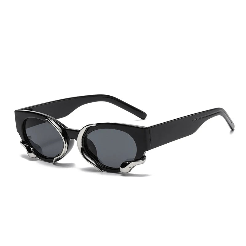 2024 Hip Hop Exaggerated New Vintage High Quality Design Snake Cat Eyes Sunglasses Personality Trend Glasses Male and Female