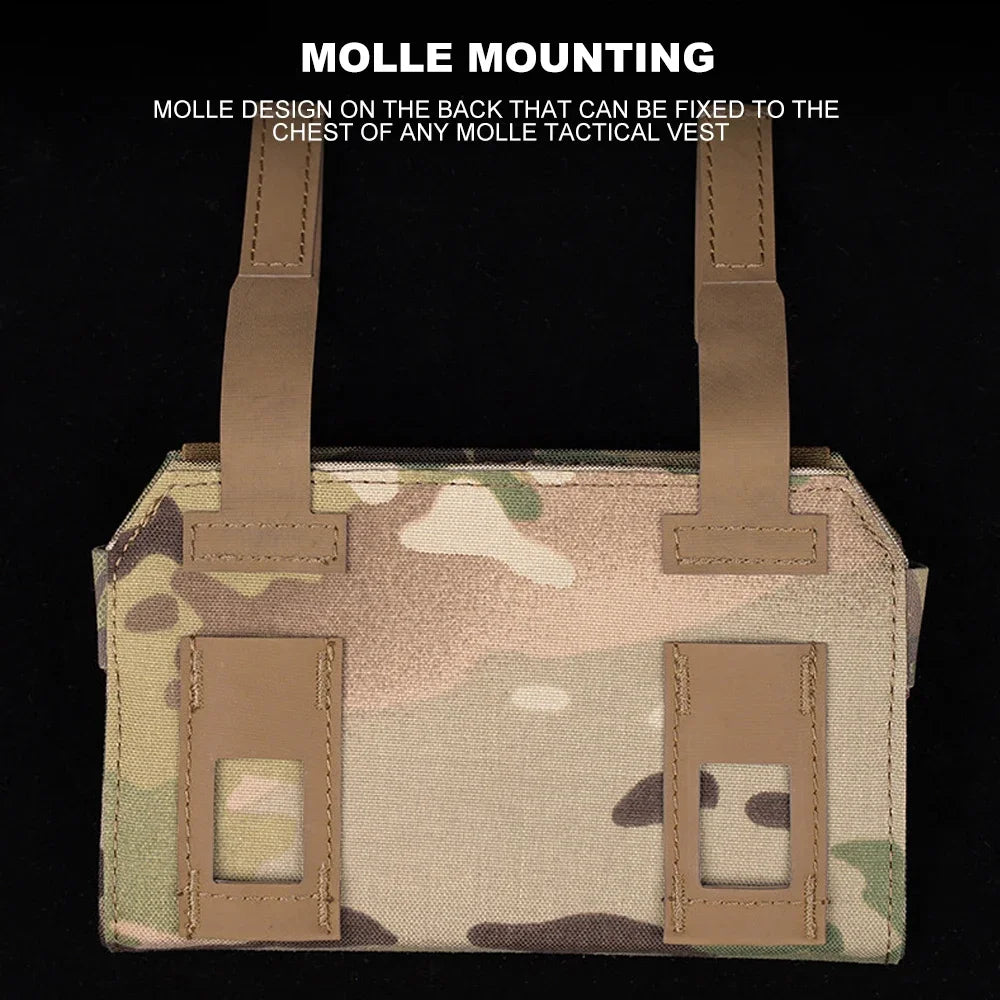 Tactical Admin Phone Pouch MOLLE Hunting Vest Front Panel Map Holder Carrier Bag Utility Outdoor Phone Navigation Board