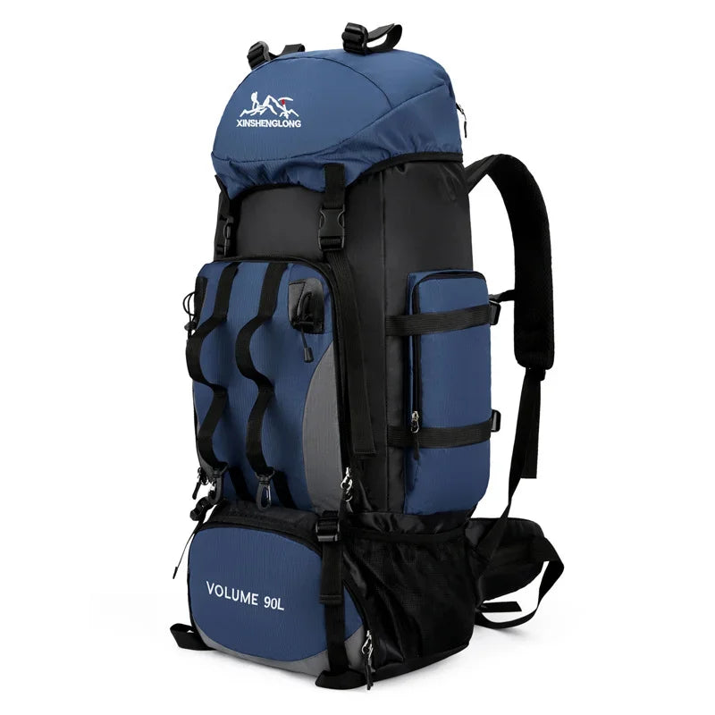 90L Waterproof Hiking Camping Backpack Trekking Bag Rucksack Large Capacity Travel Outdoor Sports Bags Camping Equipment Men