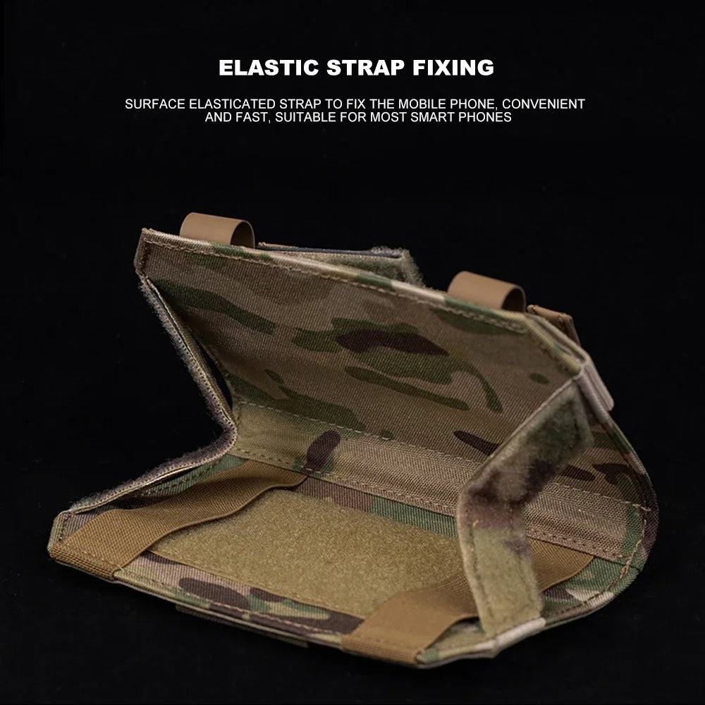 Tactical Admin Phone Pouch MOLLE Hunting Vest Front Panel Map Holder Carrier Bag Utility Outdoor Phone Navigation Board