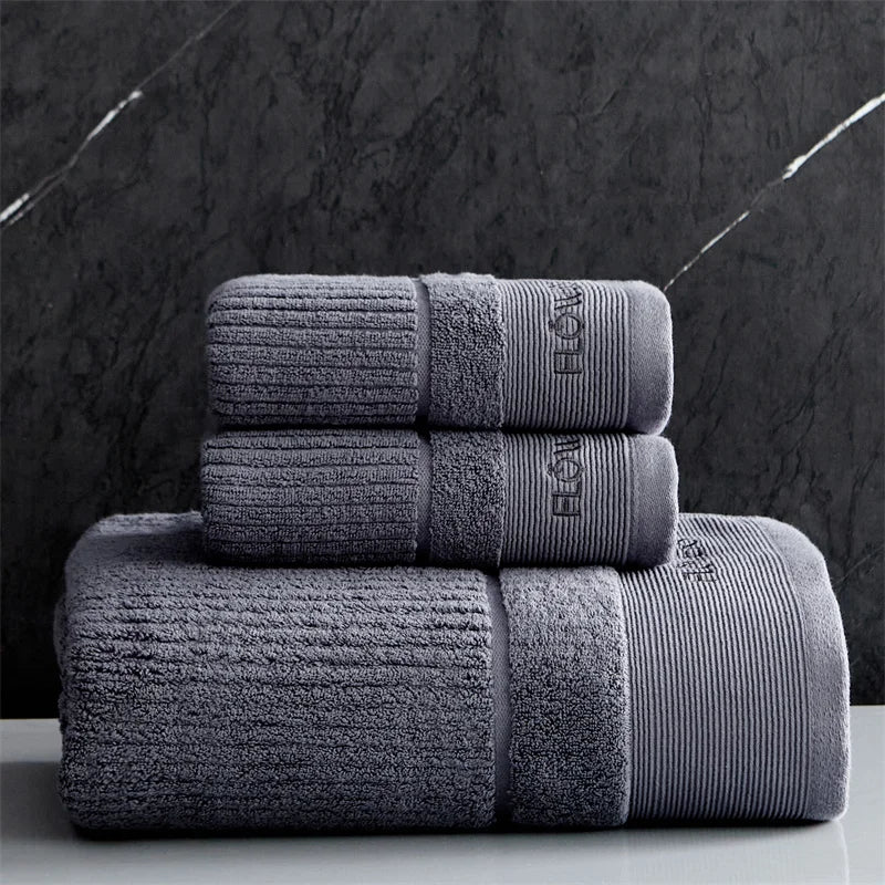 Luxury 100%Cotton Towel Set Bundle , Face Bath Towels, Soft and Comfortable Solid White Grey, Hotel,Home Washcloth,Drop Shipping