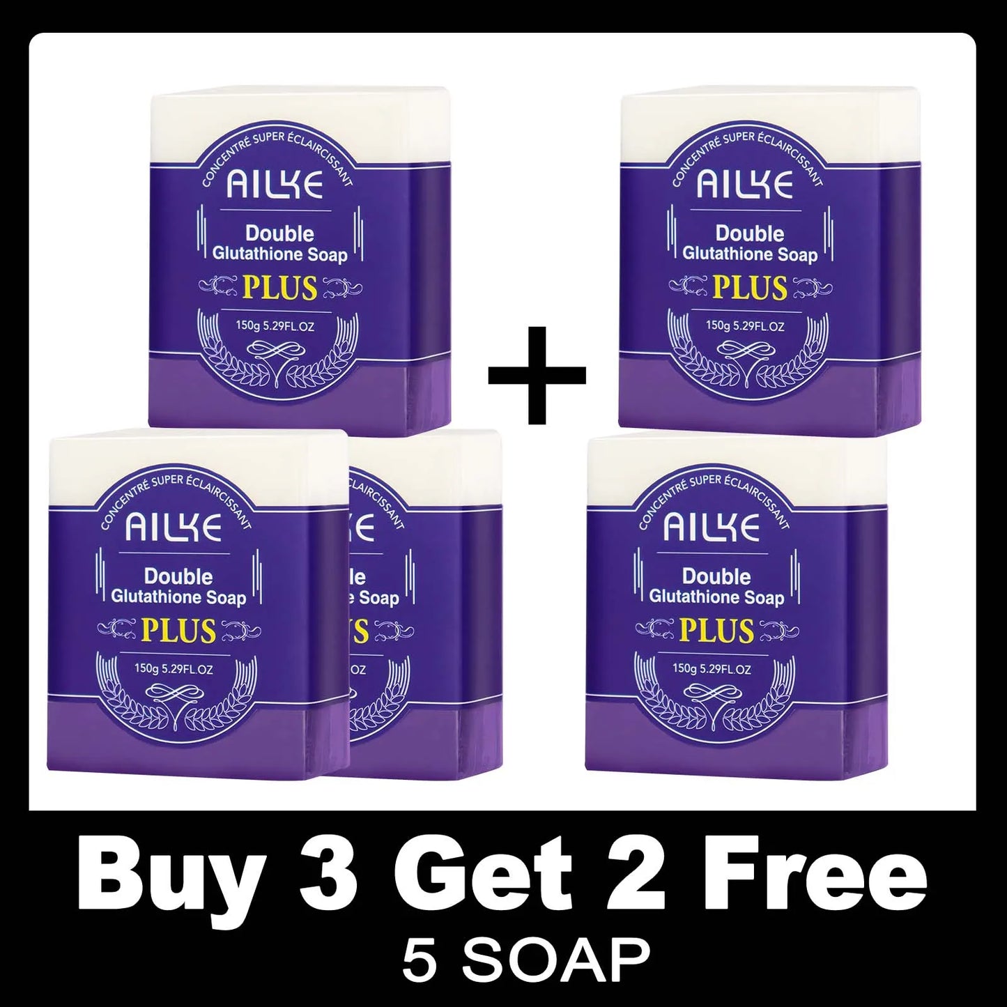 AILKE Reduce Blemish Smooth Skin Soap, Scented Bar, For Black Skin, Dark Skin, Caramel Skin, Lightening for Face & Body