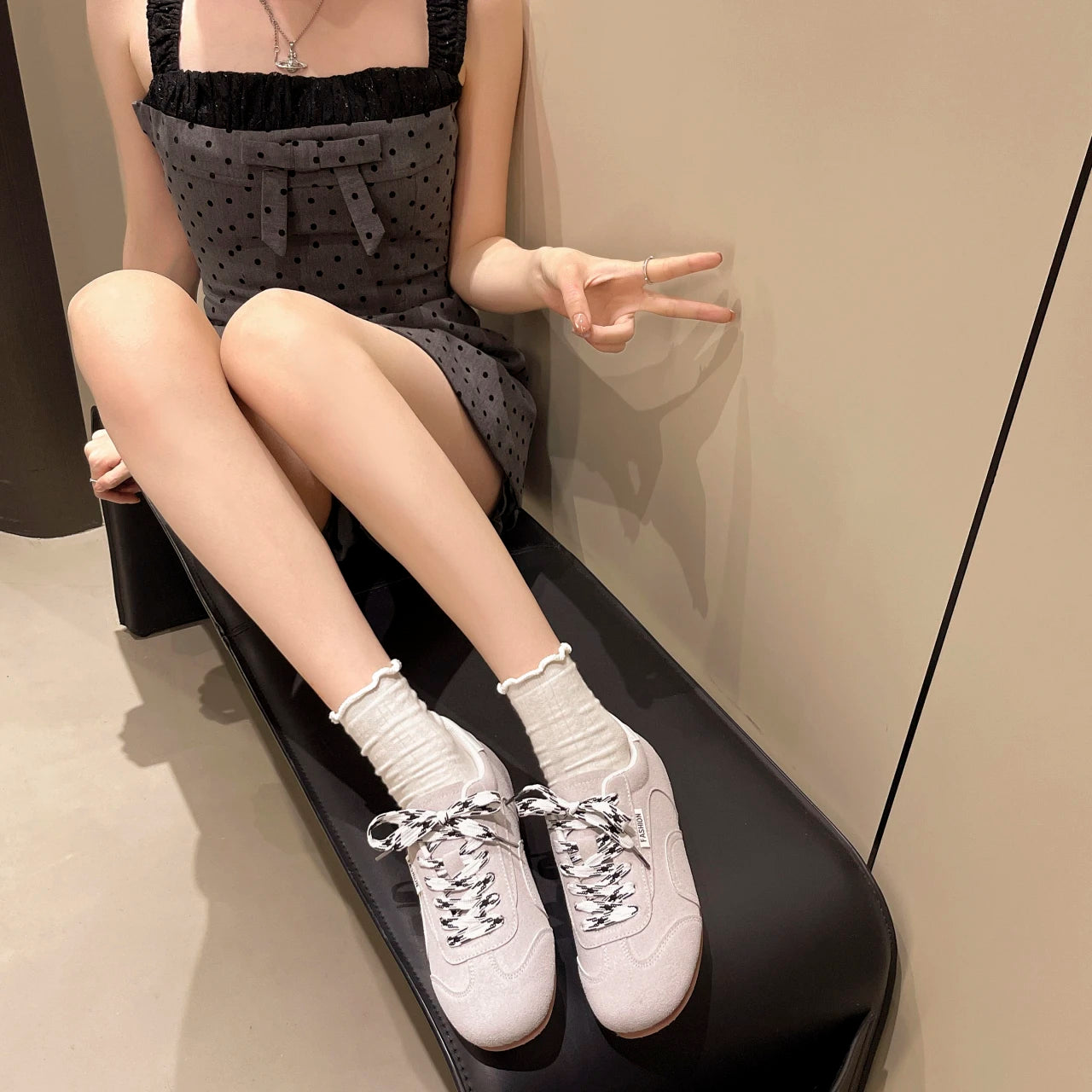 Women's Sneakers 2024 New Genuine Leather Ladies Moral Training Shoes Casual Spring Flat Shoes Women