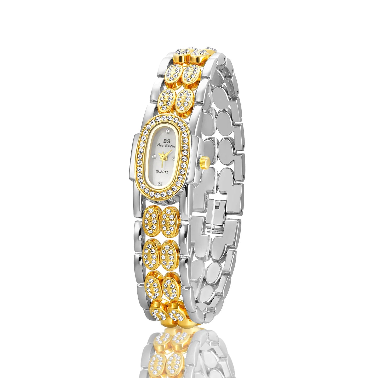 Watches For Ladies Luxury Diamond Quartz Gold Bracelet Wristwatch Women Watch Fashion High Quality Female Clock Rhinestone