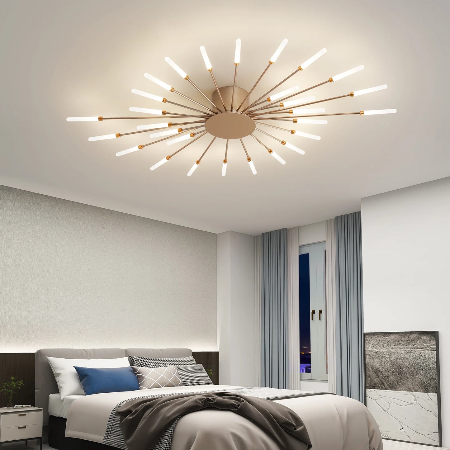 Modern LED Ceiling Light for Living Room Lamp Bedroom Ceiling Chandeliers AC 90-260V Gold Black Home Decoration Light Fixture