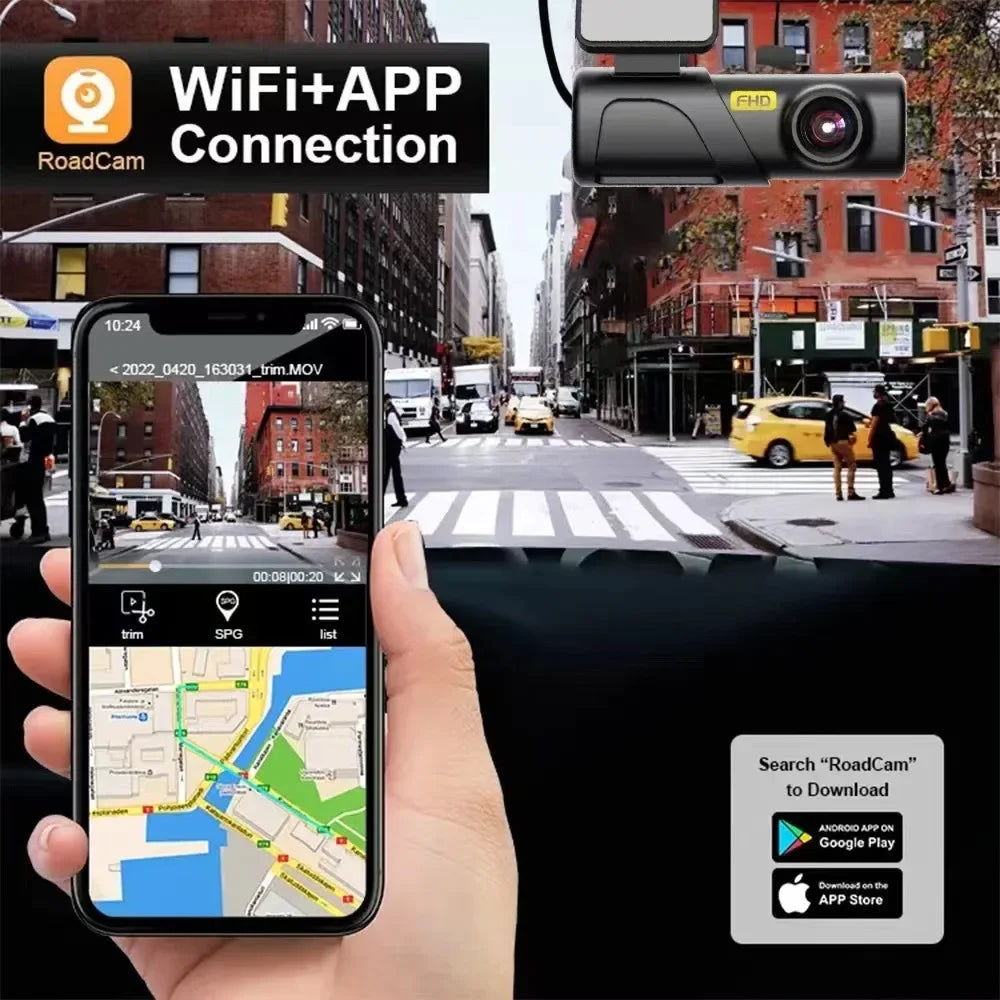 Dash Cam Smart Car Recorder HD 1080P ACC USB Panoramic WIFI Vehicle Driving Recorder 24H Monitoring Dashcam Parking Monitor