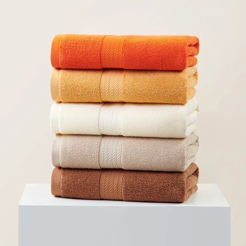 Set of 1/2 Cotton Bath Face Hand Big Towels 50x100cm Quick-drying Absorbent Washcloths Grey Towels For Bathroom 타월 Serviettes