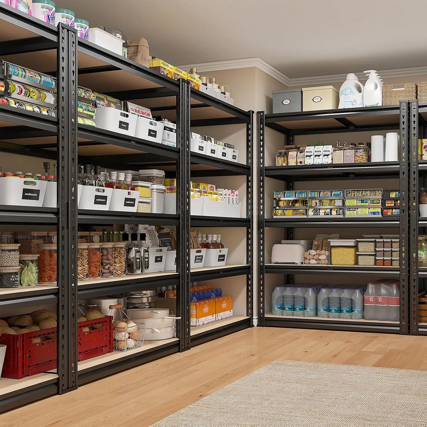 Garage Shelving 5 Tier Garage Storage Shelves 2000LBS Metal Storage Shelves Heavy Duty Shelving Storage Shelving Unit for Wareho