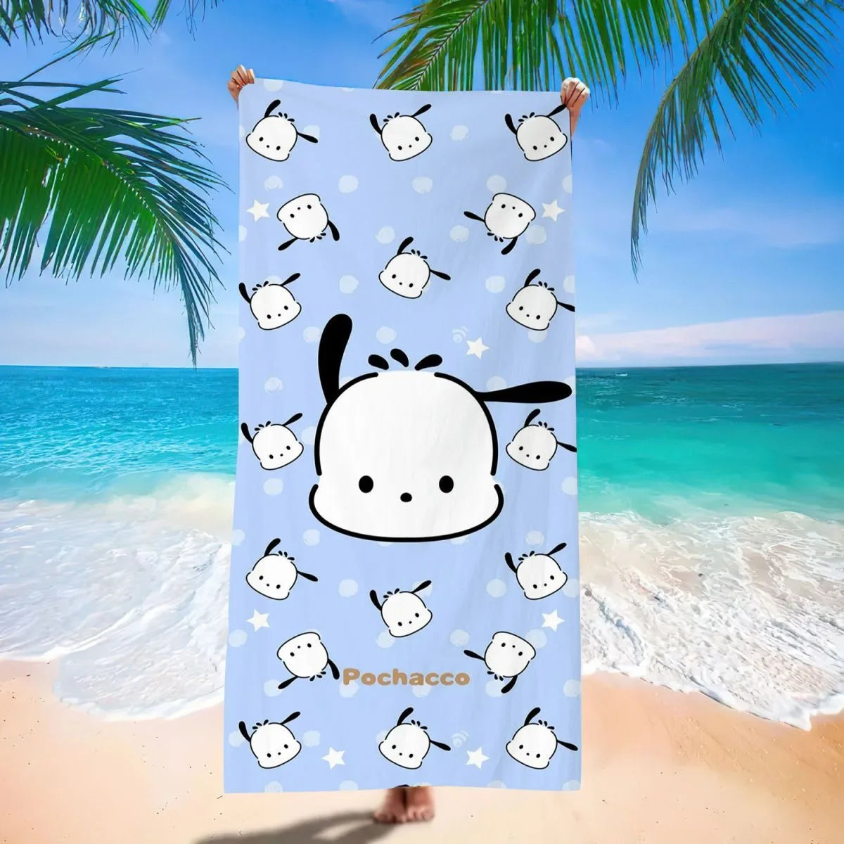 Adorable Sanrio-Themed Beach Towels: Pochacco, Hello Kitty, My Melody, Kuromi! Suitable for towels, bath towels, beach towels