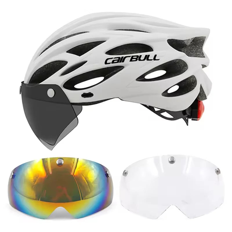 Bicycle Belmet Cycling Helmets MTB Mountain Road Racing Bike Helmet Lightweight Breathable Led Safety Goggles Summer Cycle Casco
