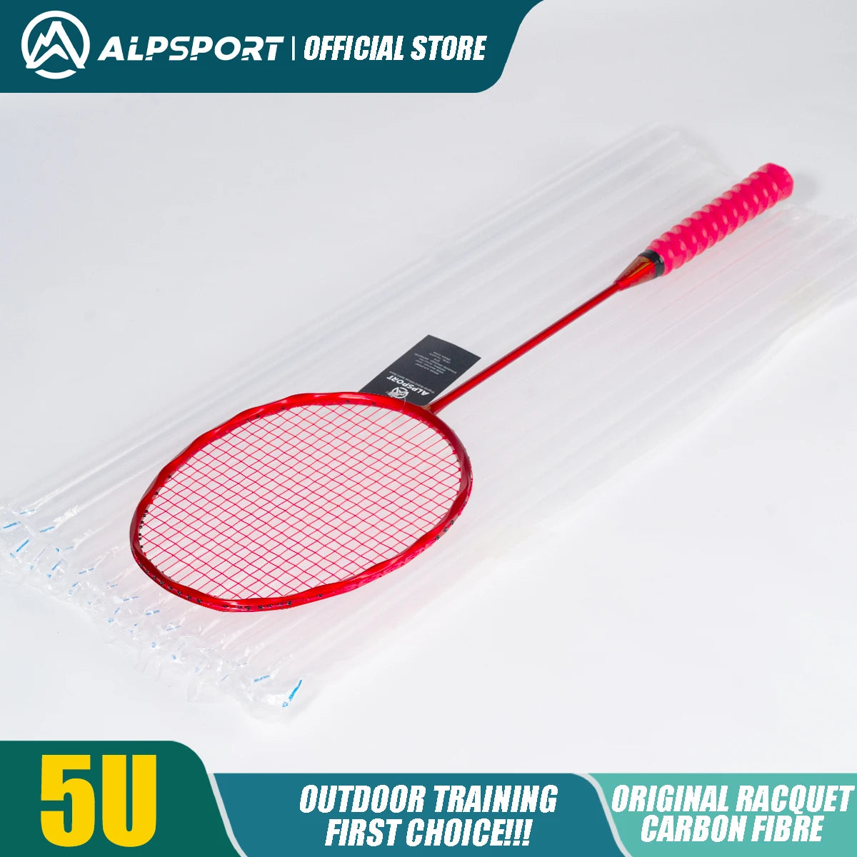 Alpsport MH-V5 5U 75g Wave Legal Original Max 38lbs 100%Full Carbon Fiber Torsion Frame Badminton Racket Novice Professional