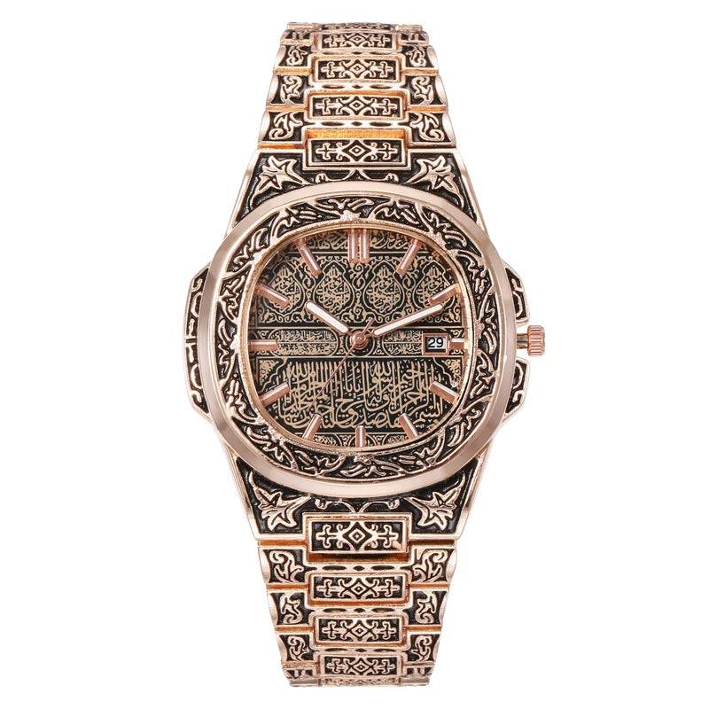 Fashion Luxury Brand Vintage Men Quartz Watches Flower Pattern Carving Wristwatch erkek kol saati męski zegarek часы ساعة يد